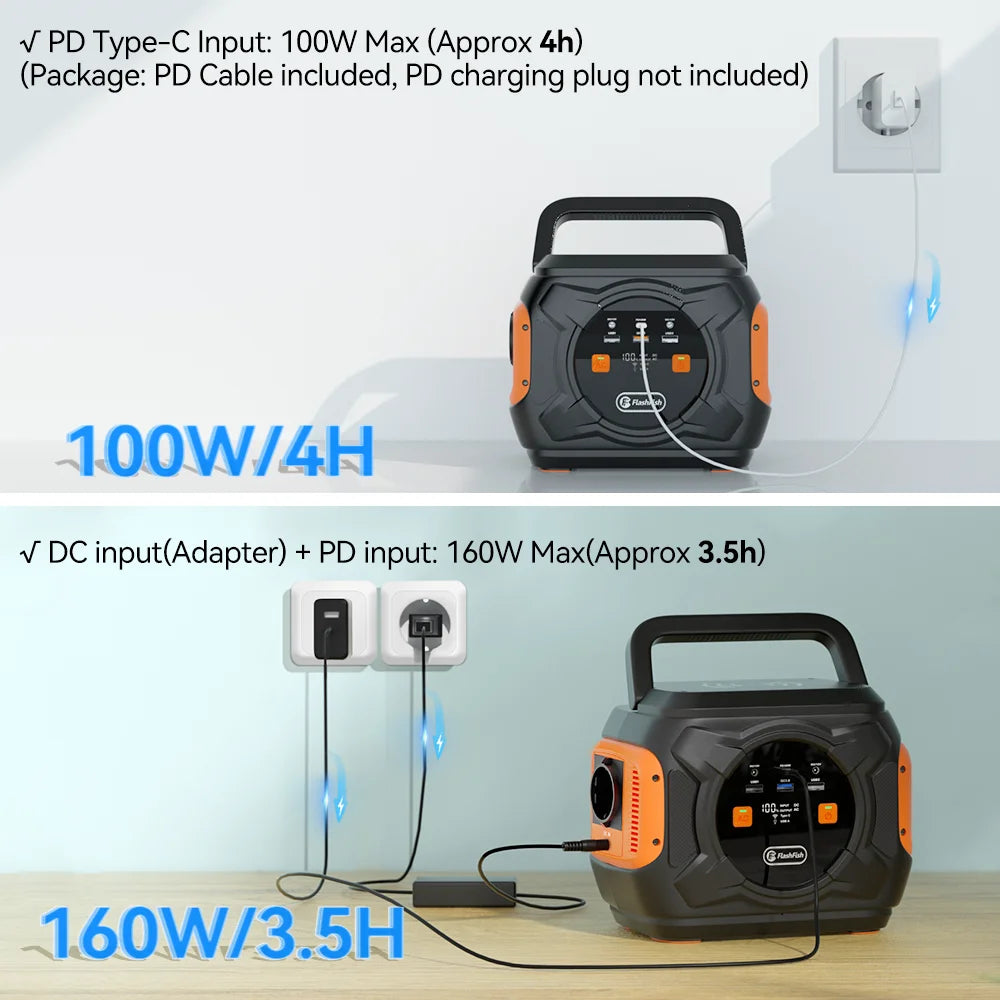 Flashfish 230V 320W Portable Power Station with Solar Panel