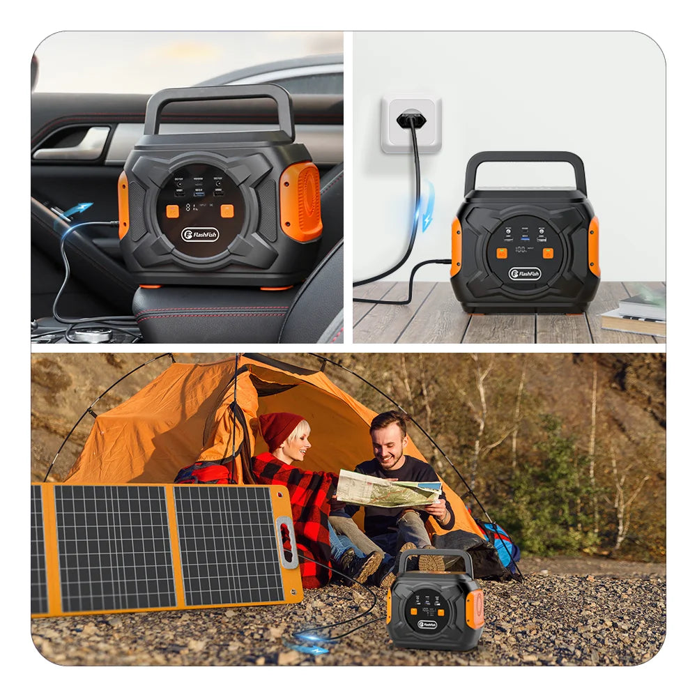 Flashfish 230V 320W Portable Power Station with Solar Panel