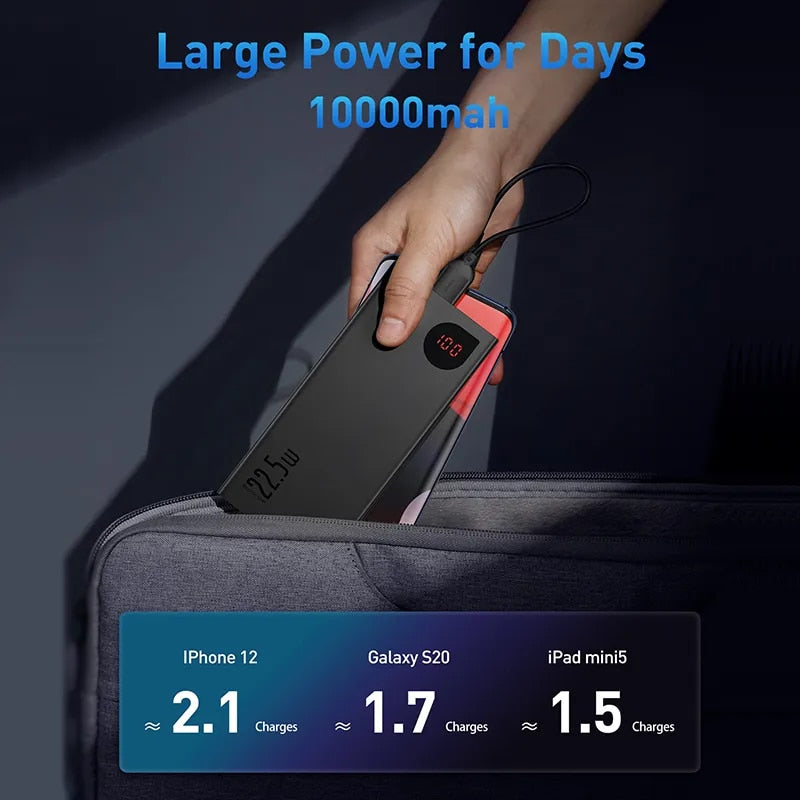 Baseus Power Bank 10000mAh with 22.5W PD Fast Charging