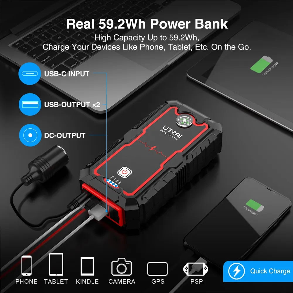 UTRAI Power Bank  2000A Jump Starter Portable Charger